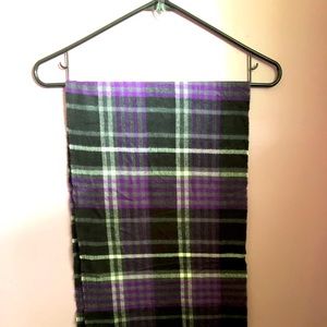 Purple plaid cashmere scarf